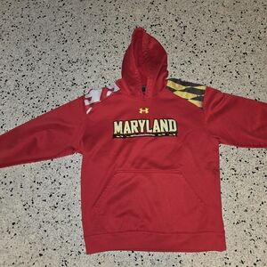 Under Armour Maryland  Red Hoodie Men’s Medium Loose Fit ColdGear